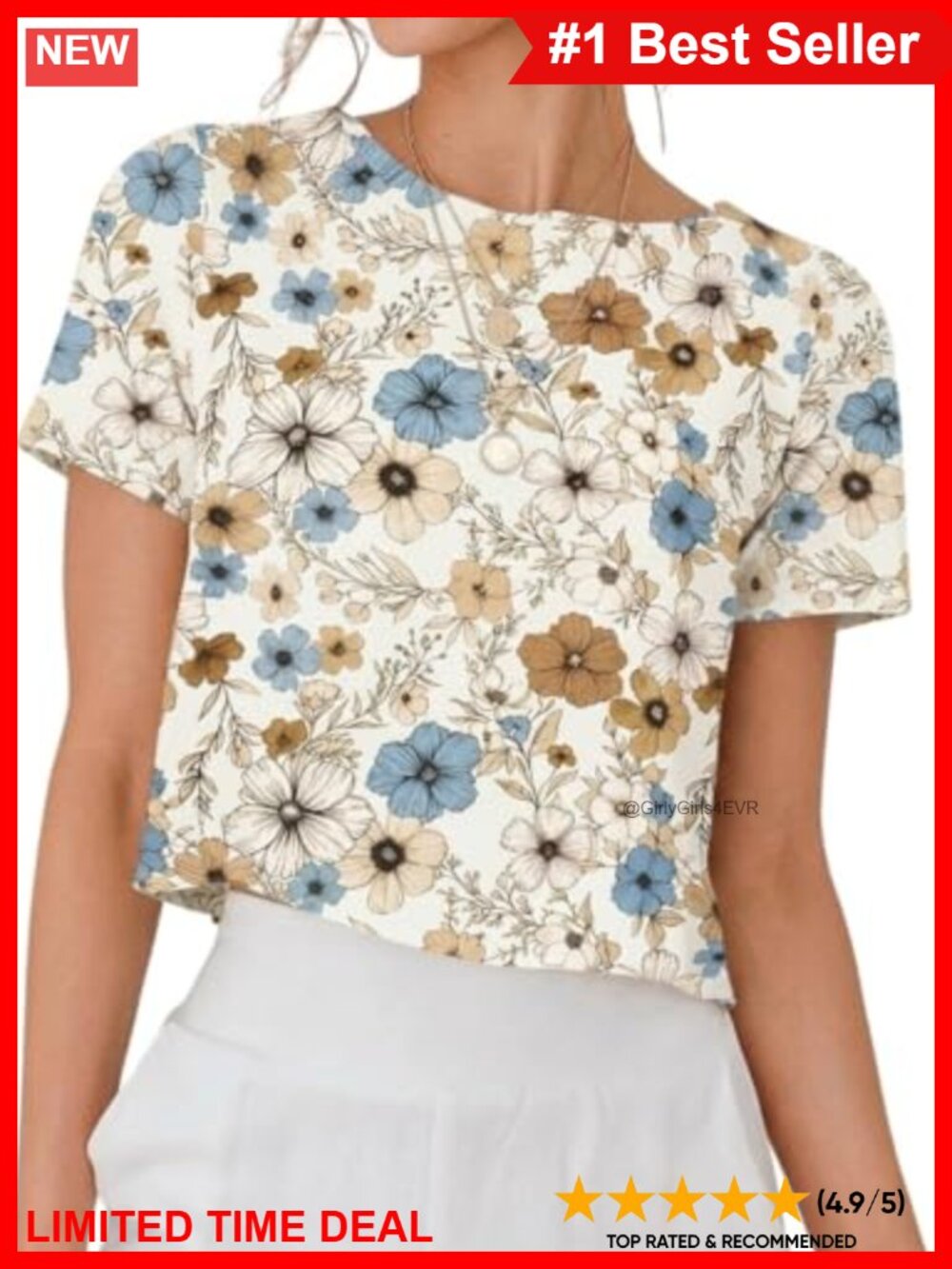 Short Sleeve Linen Blend Crewneck Crop Top Casual Summer Beach Blouse